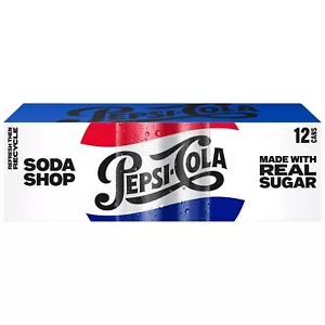 Pepsi-Cola Real Sugar Softdrink Soda 12oz 12er Pack Limited Edition Selten Neu - Bild 1 von 6