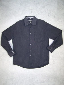 Michael Brandon XL/XG 17-17 1/2 Dress Shirt Black Pin Striped 100% Cotton Men's - Picture 1 of 9