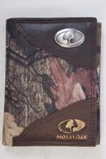 ZEP PRO MOSSY OAK CAMO LOGO Leather & Nylon Trifold  WALLET TIN GIFT BOX