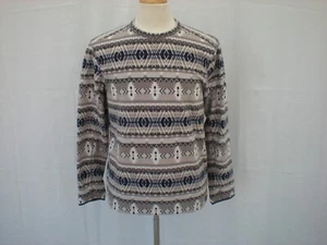 Eddie Bauer Aztec Print Fleece Long-Sleeve Crewneck Pullover Sweatshirt Men's S - Picture 1 of 7