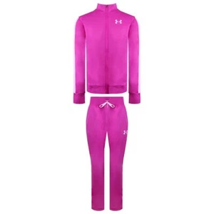 Under Armoour Logo Kids Pink Tracksuit - Picture 1 of 4