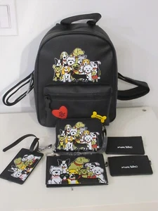 Marc Tetro Todos los Perros Mini Mochila Billetera Portatarjetas Etiqueta de Equipaje Juego de Regalo de 6 Piezas - Imagen 1 de 10