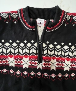 Hanna Andersson Boys 14-16 /  160 Fair Isle 1/4 Zip Cotton Sweater EUC - Picture 1 of 6