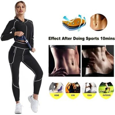 SUDOR SAUNA TRAJE DEPORTE SUDOR GIMNASIO ENTRENAMIENTO TOPS HOMBRES PERDER PESO BOXEO YOGA TRAJE+ Foto 1 de 4