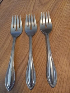 Set of 3 Oneida Arbor American Harmony Stainless Flatware Salad Forks - Picture 1 of 5