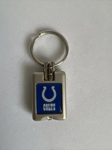 INDIANAPOLIS COLTS KEY CHAIN KEY RING BLUE LIGHT NFL TEAM LOGO TESTED WORKING Cover