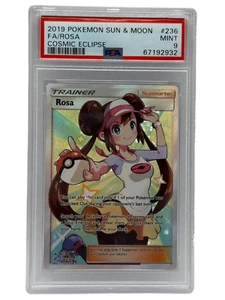 2019 Pokémon Cosmic Eclipse Rosa Full Art 236/236 PSA 9 MINT (Sun & Moon) - Picture 1 of 4