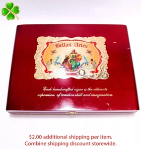 Caja de cigarros de madera vacía Bellas Artes Toro 9,5" x 7" x 1,75" - Imagen 1 de 10