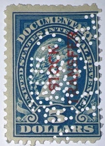 Travelstamps: US Documentary Stamps scott #R244 Used NG Perfin - Picture 1 of 7
