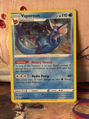 Vaporeon Promo SWSH: Sword & Shield Promo Cards SWSH072 NM - Image 1 of 2
