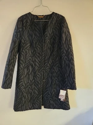 Женское элегантное пальто Dana Buchman с принтом в виде черной зебры размер M - Изображение 1 из 4