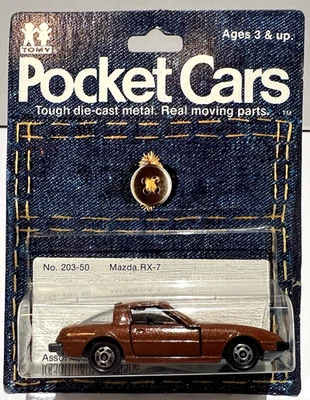 Vintage TOMY Pocket Cars Brown No. 203-50 Mazda RX-7 New Sealed - Image 1 of 4