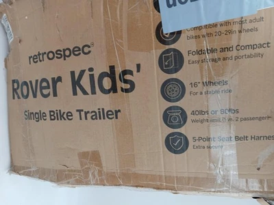 Arnês dobrável 5 pontos rodas 16 polegadas reboque bicicleta individual infantil Retrospec Rover - Imagem 1 de 4
