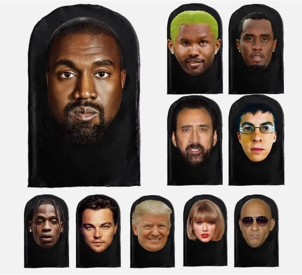 3D Printed Full Face Mask Mesh - Unisex Cosplay Party Costume, One Size Fits All - Image 1 of 1