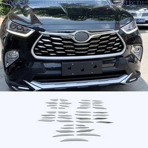 For Toyota Highlander 2020-23 Chrome Steel Front Bumper Center Mesh Grille Strip - Bild 1 von 9