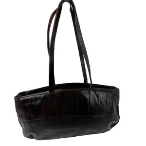 Borsa a tracolla Falor Le Borse italiana marrone stampa coccodrillo pelle doppio manico - Foto 1 di 16