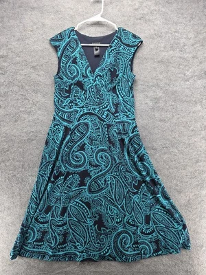 Vestido En Focus Studio para mujer 8 azul marino verde azulado cachemira cuello en V línea A forrado elástico Foto 1 de 4