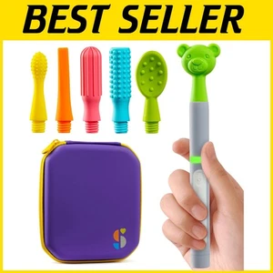 Portable Buzz Buddy Oral Stimulator with 6 Fun Textured Heads for Safe Therapy - Picture 1 of 11
