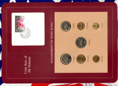 Juegos de monedas de todas las naciones Hong Kong 1979-1984 UNC $1 1980 $2 1984 $5 1983 Foto 1 de 4