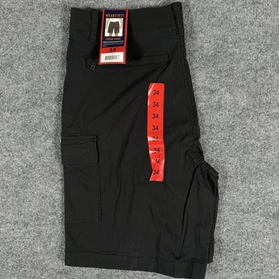 Pantalones Cortos Carga Wearfirst Para Hombre 34 Negros Elastizados Algodón Nylon Verano Bolsillos Exterior Foto 1 de 4