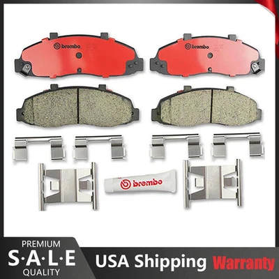 Juego de pastillas de freno delanteras ranuradas NAO de cerámica para Ford F-150 Lincoln Blackwood Brembo Foto 1 de 2