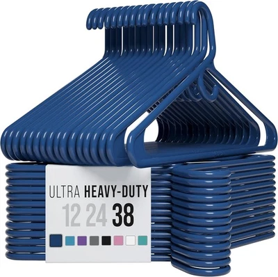 Perchas de plástico ultra resistentes duraderas para abrigo, traje y percha para ropa Foto 1 de 4