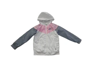 Nike Toddler Girls Hoodie Jacket Windbreaker White Pink Mesh Lined 5-6 Years NWT - Picture 1 of 5