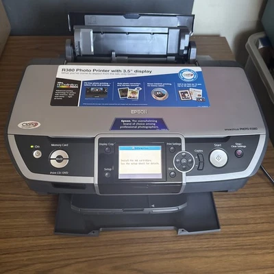 Epson Ultra Hi-Def Stylus Photo R380 Digital Inkjet Photo Printer - Black/Silver - Image 1 of 4