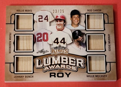 Johnny Bench BAT CARD #23/25 Willie Mays FRANK ROBINSON Willie McCovey ROD LEAF - Image 1 of 3