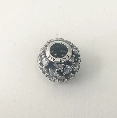 Authentic Openwork Round Pave CZ Bead 925 Sterling Silver European Charm - Image 1 of 2