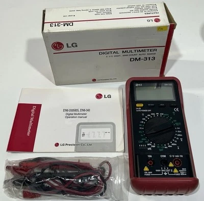 LG Digital DM-313 Voltage Multimeter W/ Case & Leads Made In Korea, Excellent - Image 1 of 4