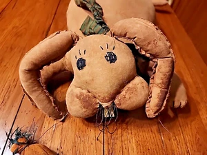 Ooak Primitive Rabbit Lying Doll. 22" Spring Bunny w/Carrots ~ Hoppy Easter - Picture 1 of 10