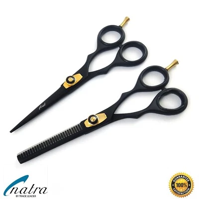 2x Forbici Da Parrucchiere, Per Sfoltire, Parrucchiere tagliare i capelli NATRA - Bild 1 von 4
