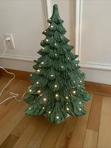 VTG Nowell Mold CERAMIC CHRISTMAS TREE Large 22" 4-Piece Light-Up 1970’s RARE! - Picture 1 of 13