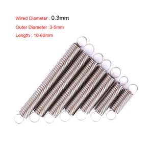 304 Stainless Steel Tension Spring Extend Small Spring 0.3x3x10mm to 0.3x5x60mm - Picture 1 of 4