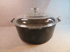 Wagner Ware Sidney O 1268 C Cast Iron 5-quart Dutch Oven with Glass Pyrex Lid