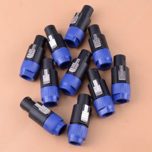10Pcs 4 Pin Speakon Plug Male Compatible Speaker Audio Cable Connector Accessory - Picture 1 of 3