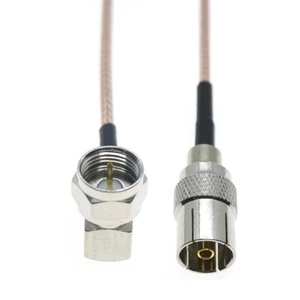 IEC Female to F Male Right Angle Connector Coaxial Pigtai 75 Ohm RG179 Cable - Picture 1 of 5