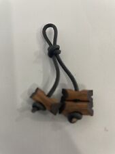 Three Miniature Wood Badge Beads on a Dangle To Hang on a Pocket or Zipper Pull