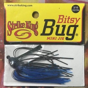 Strike King Bitsy Bug Mini Jig 1/8 BBJ18-2 Black Blue - Picture 1 of 2