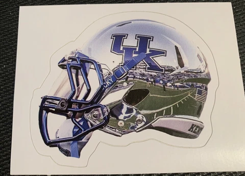 Kentucky Wildcats Football Helmet Sticker Silver Chrome 3.6" x 3" SEC Cover