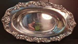 Good American Lunt Silver Plate A 15 Shape Serving Bowl Dish 13.5" l., Heavy - Picture 1 of 12