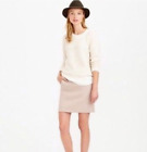 J. Crew Heather Stone Double Serge Wool Mini Skirt seam pockets Size 6