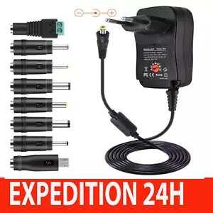 Adaptateur secteur universel 30W chargeur multi-tension 3V /4.5 /5V/6V/7.5V/9V/1 - Foto 1 di 8