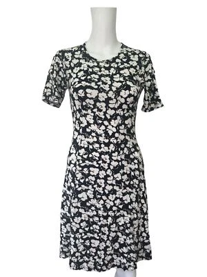 ASOS TALL Dress Size Small 8 Black & White Floral Fit & Flare Womens EU36 - Image 1 of 4