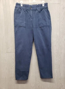 Liz Claiborne Jeans Womens 8 Elastic Waist Tapered Leg 32x28 Blue Heavy Denim - Picture 1 of 13