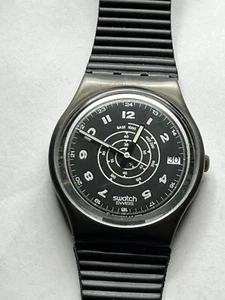 Uhr SWATCH Gent STEEL FEATHERS (GX406)-Vintage-Datum-1989/1990-schwarz - Bild 1 von 6