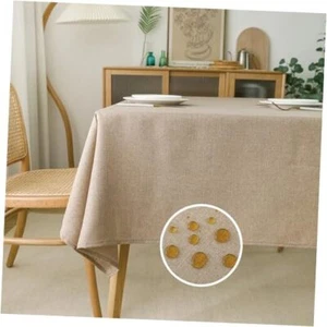 Linen Table Cloth Rectangle Textured Rustic Tablecloth Water 54x78 inch Burlap - Picture 1 of 7