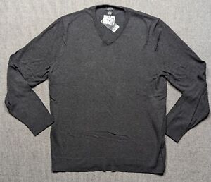 Alfani Mens Sweater Pullover V-Neck Solid Gray Size XLarge