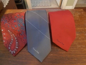 3 Vintage Oscar de la Renta Neckties 95% Poleyester 5% Silk Neck Ties - Picture 1 of 10